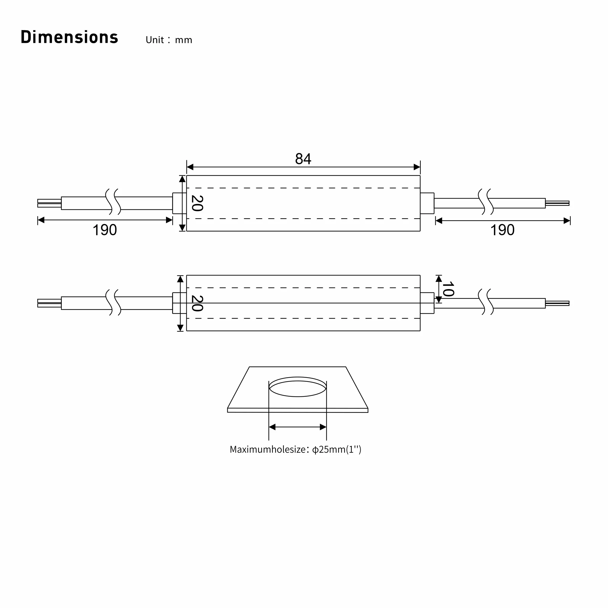 SE-6-100-G1T  Triac/ELV, PWM,6W, C. Current Dimmable Driver, 100mA, DC:9-42Vdc, EFF>70%, IP20, 5yrs Warranty.